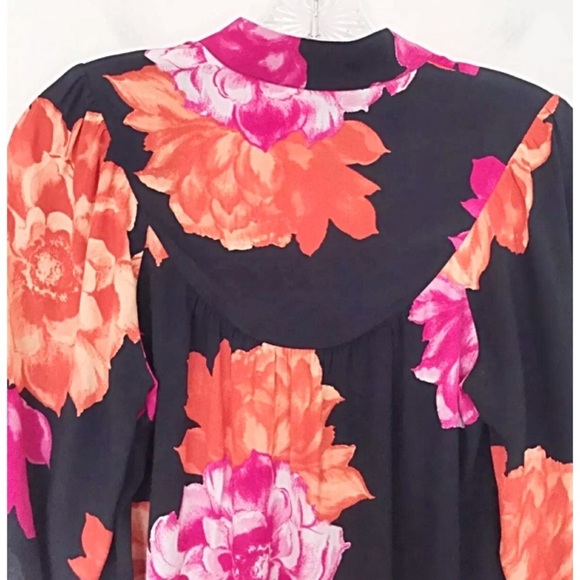 Banana Republic Black Floral Dress – Size 0 - Picture 4 of 8